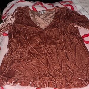 Madewell  Velvet V-Neck Blouse xs